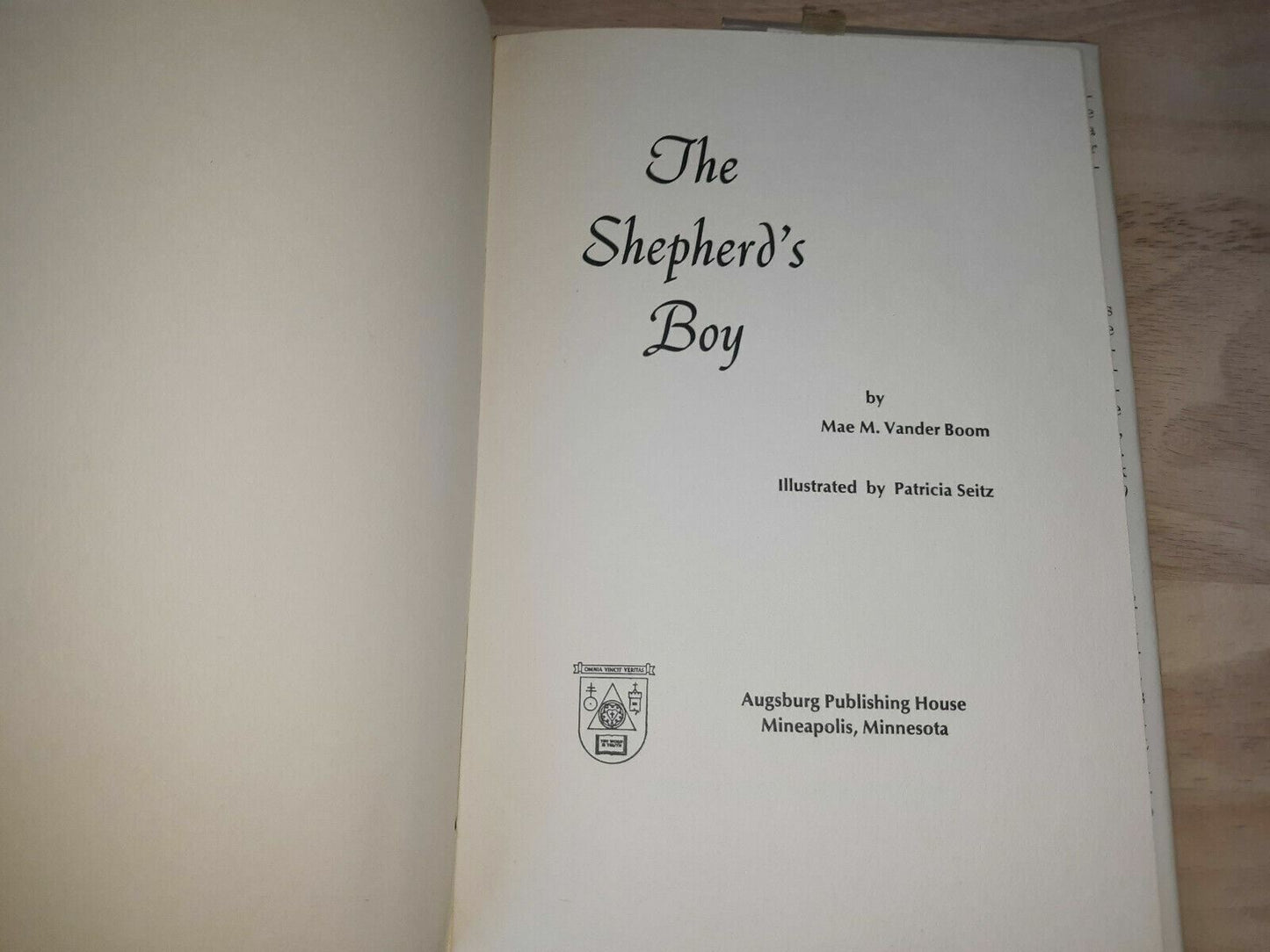 THE SHEPHERD'S BOY, Mae Vander Boom HC,1969