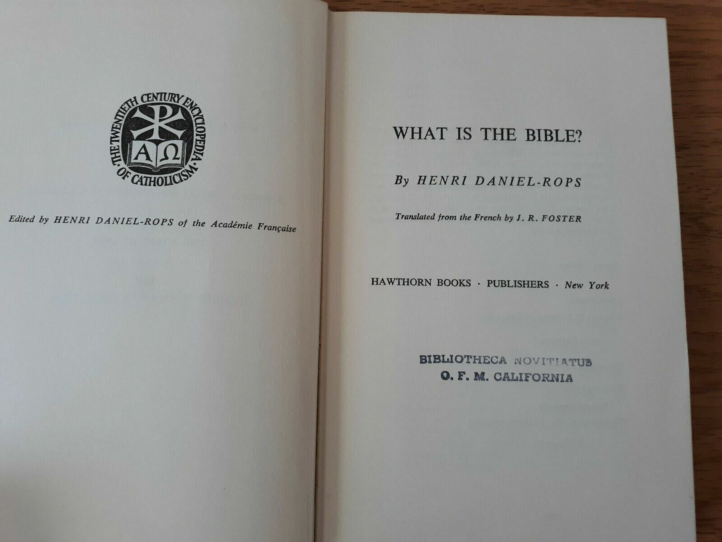 What is the Bible by Henri Daniel-Rops 1958