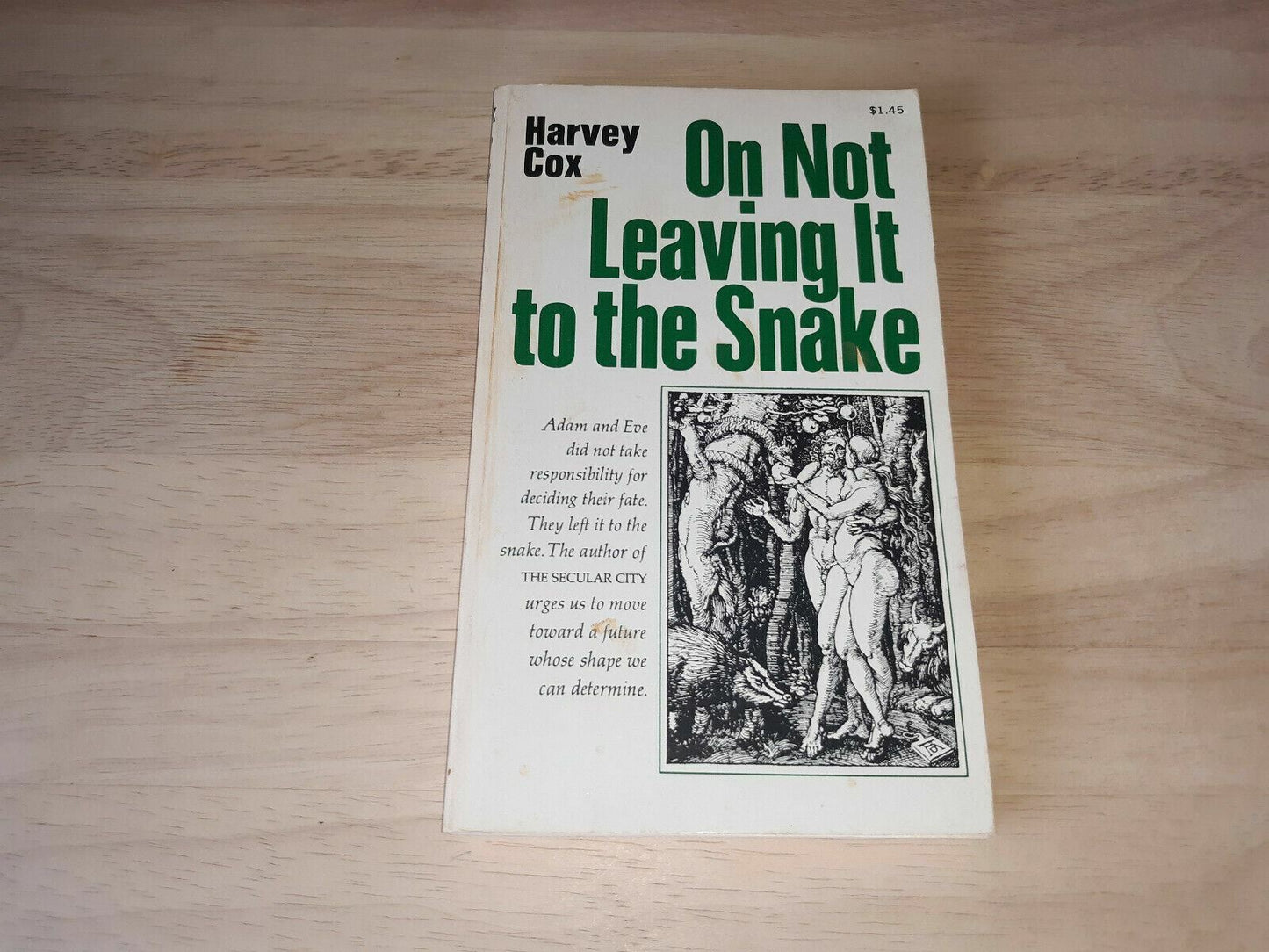 Harvey Cox On Not Leaving It To The Snake 1969 Paperback