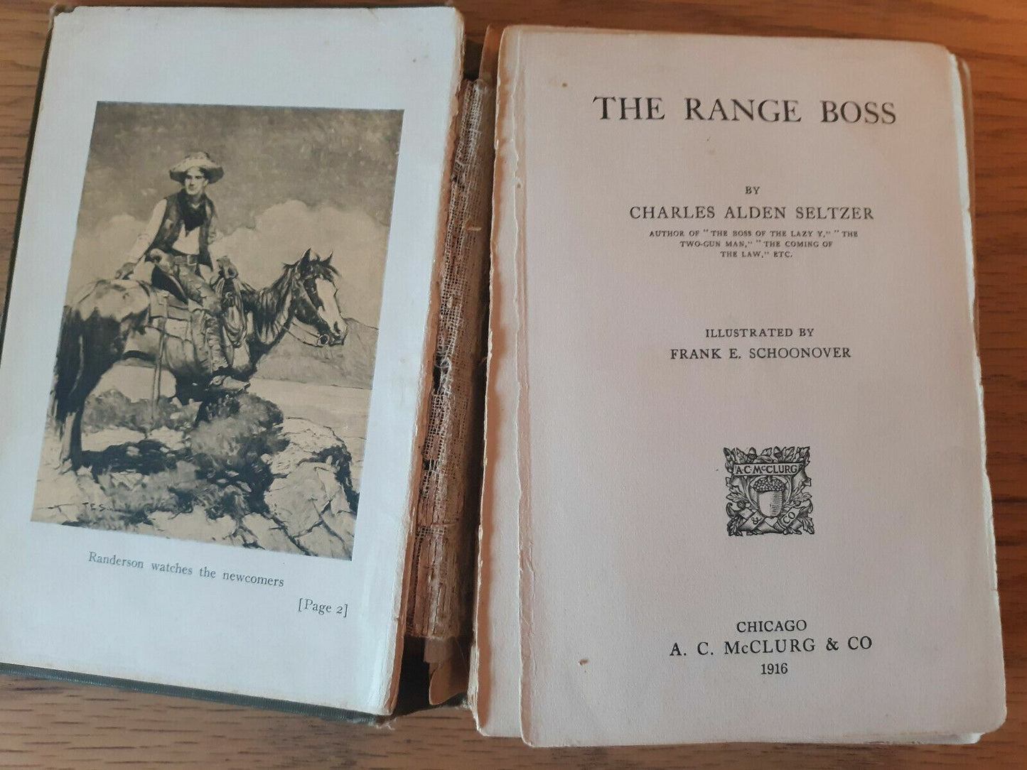 The Range Boss. Charles Alden Seltzer. 1916 A C McClurg Hardcover