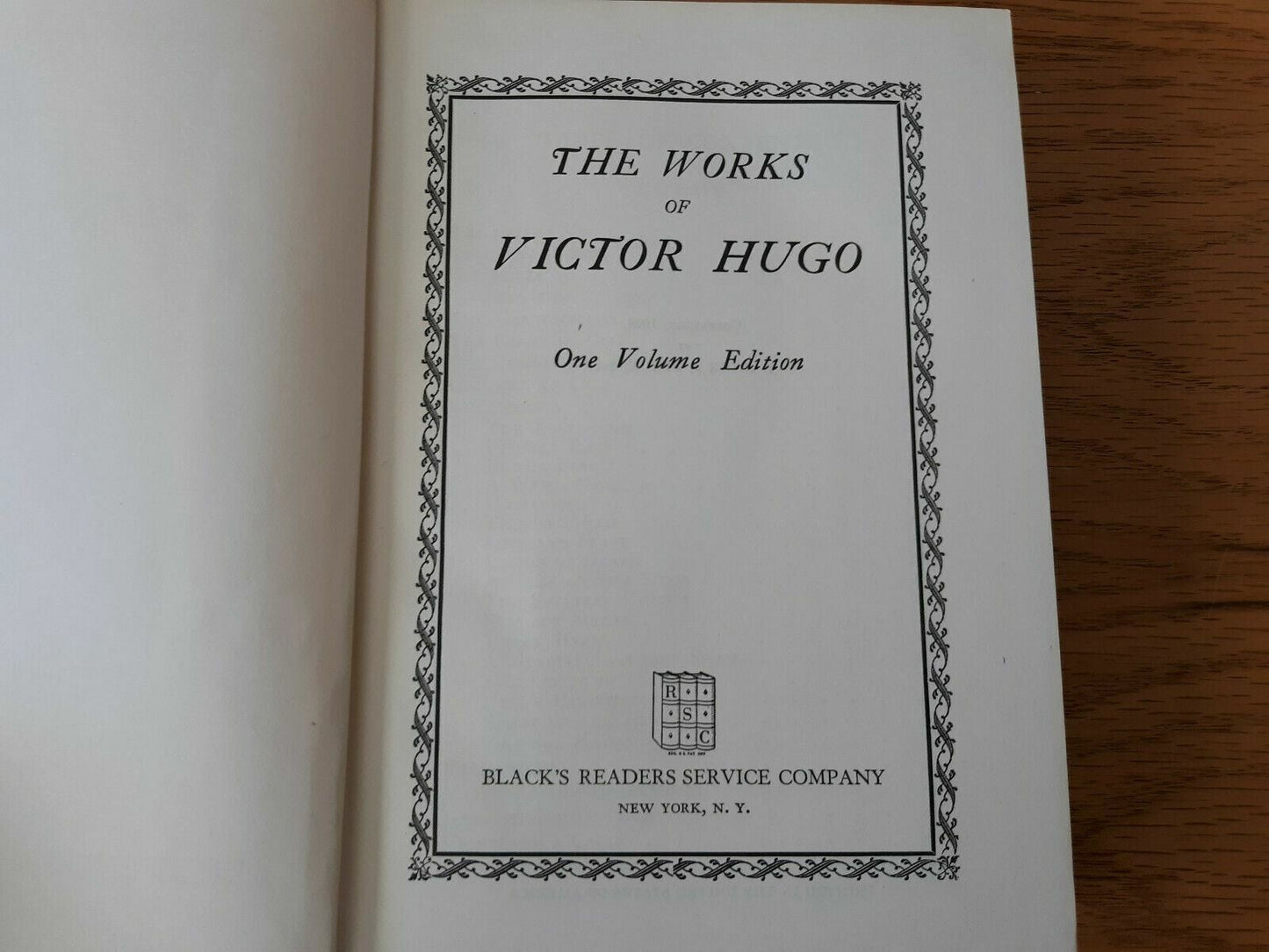 The Works Of Victor Hugo Black's Readers Service Company Hardcover