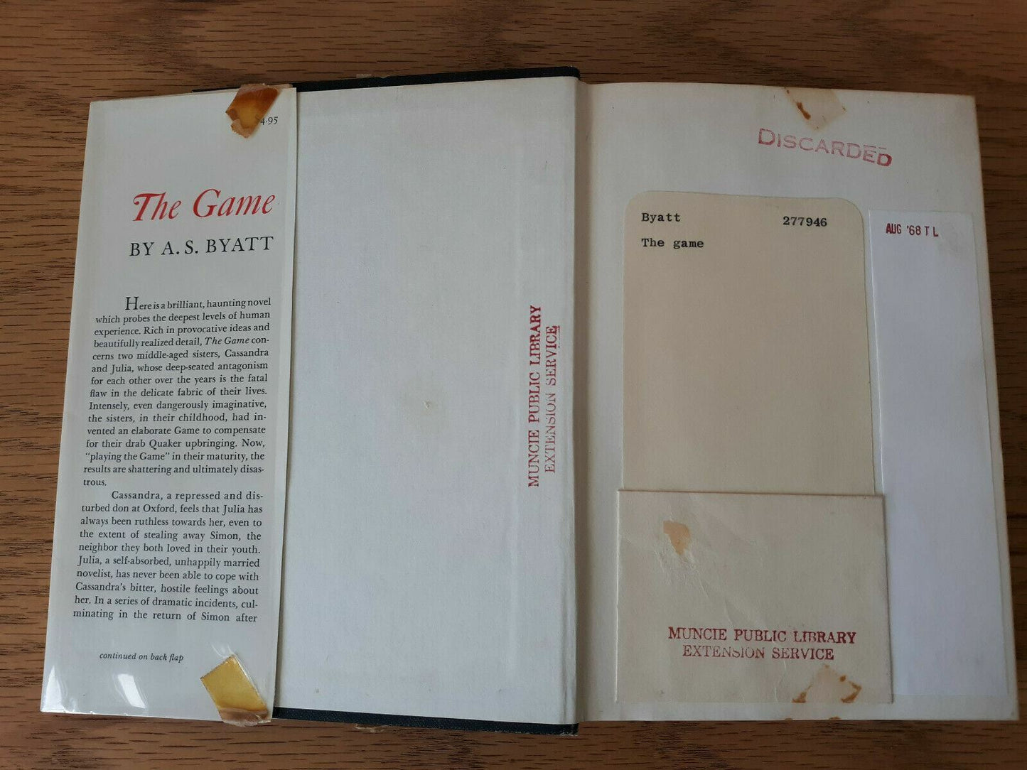 THE GAME by A. S. Byatt 1967 Hardcover Dust Jacket Charles Scribner's Sons