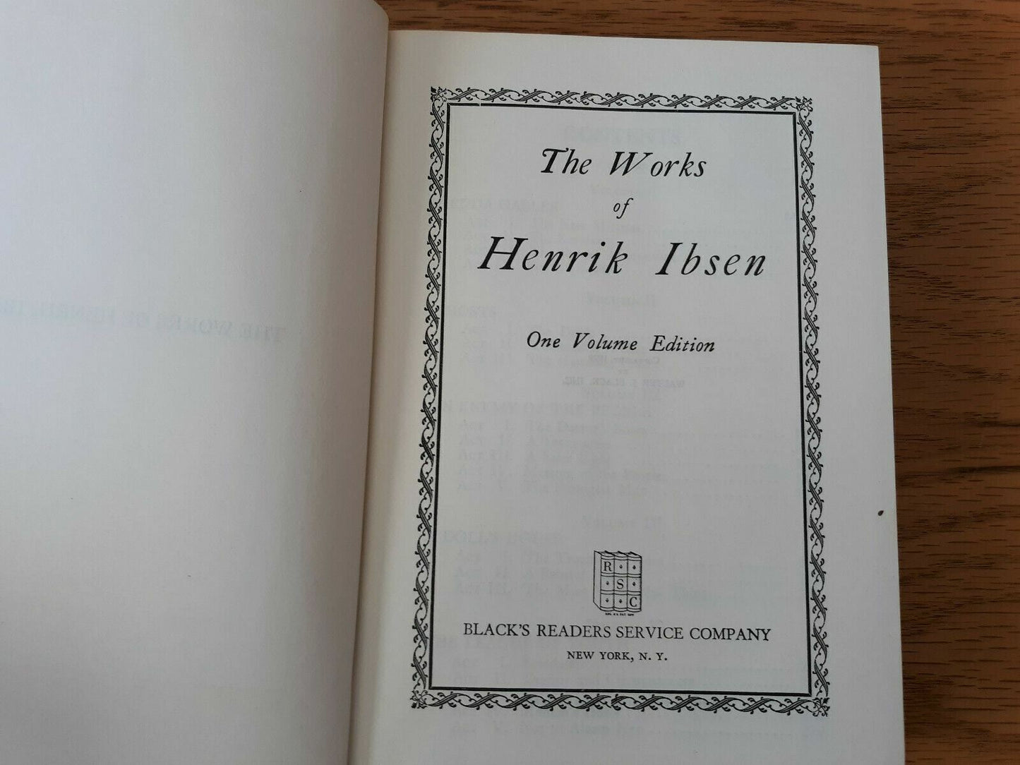 The Works Of Henrik Ibsen Black's Readers Service Company Hardcover