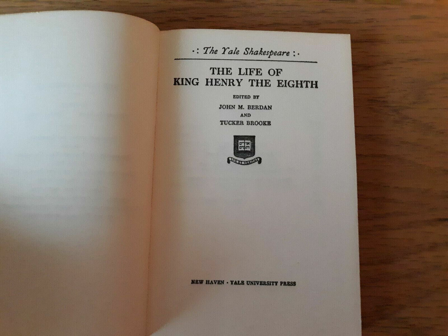 The Yale Shakespeare Henry the Eighth 1959