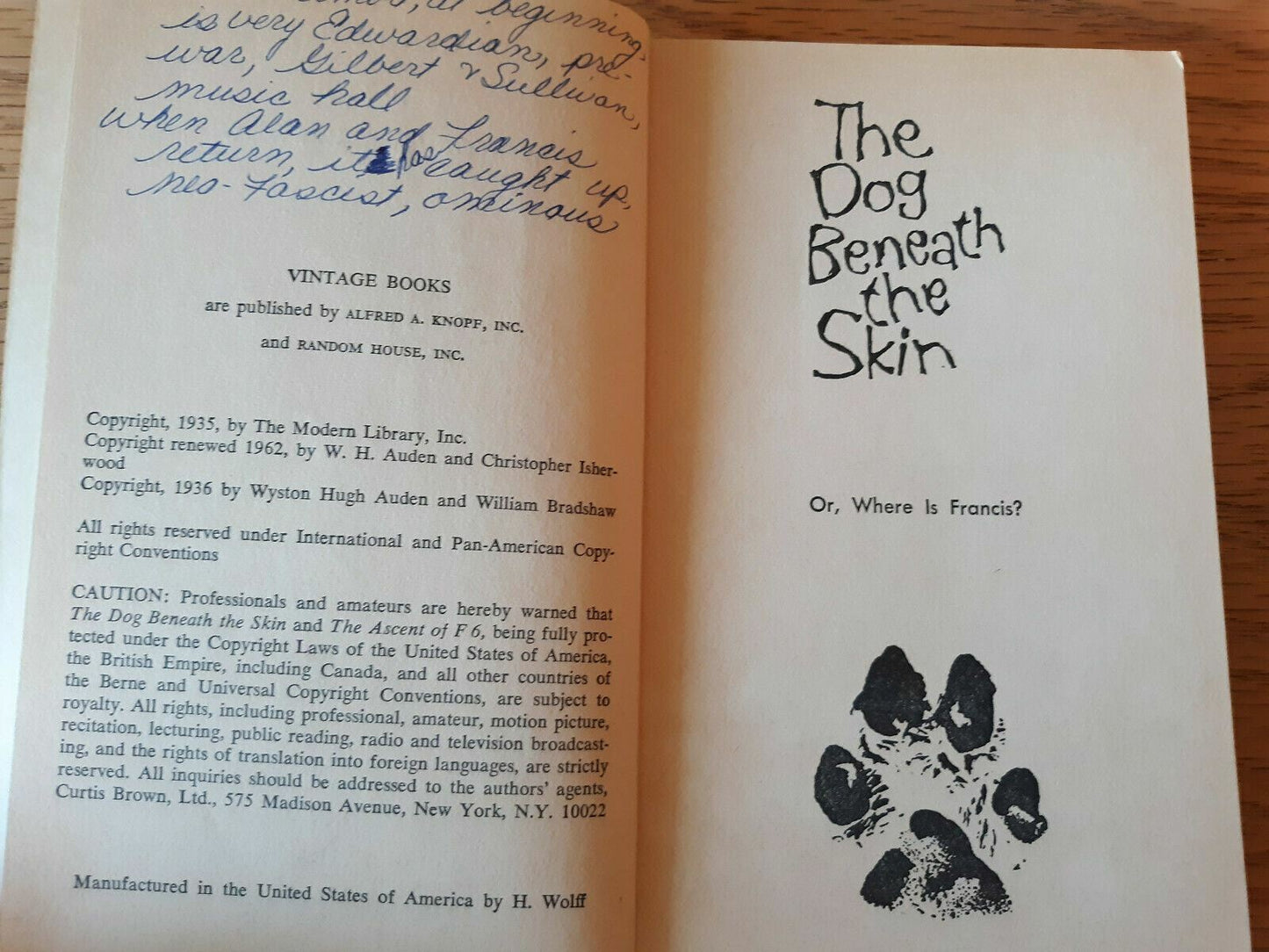 Two Great Plays by Auden Isherwood 1936 Dog Beneath the Skin The Ascent of F6