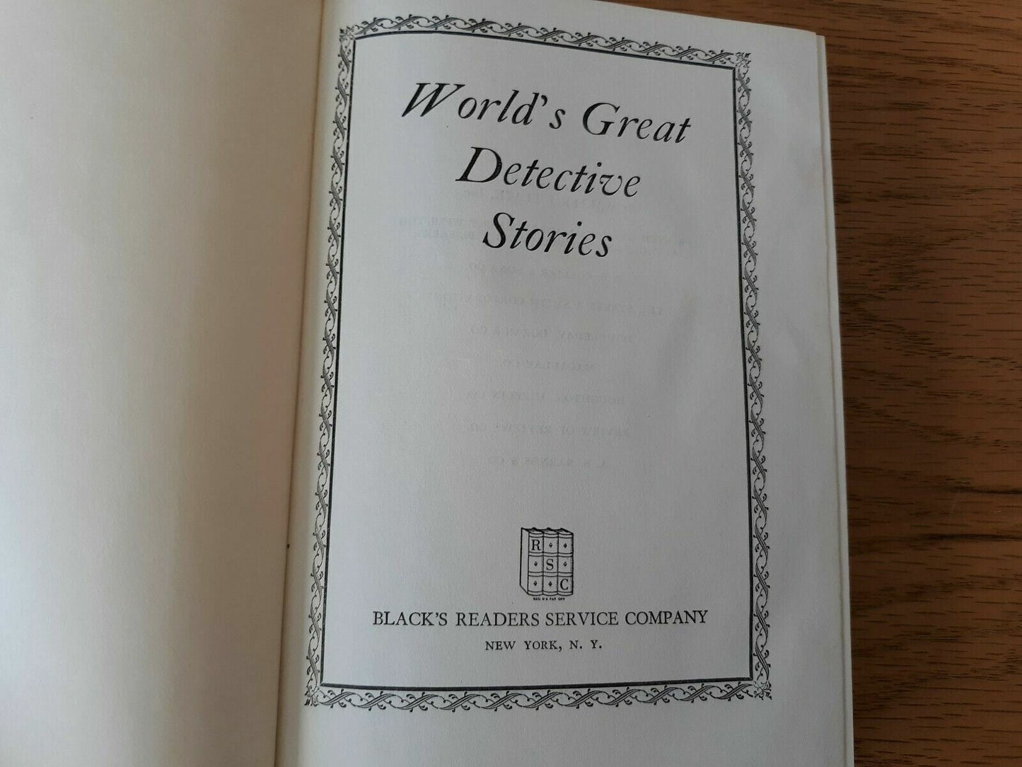 World's Great Detective Stories Black's Readers Service Company Hardcover