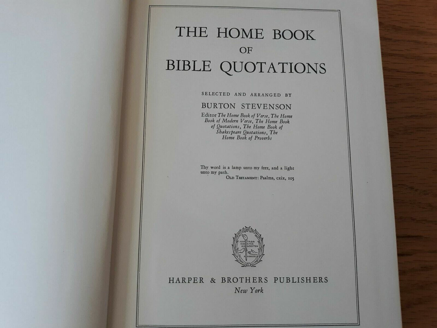 The Home Book of Biblical Quotations Hardcover 1949 Harper & Brothers