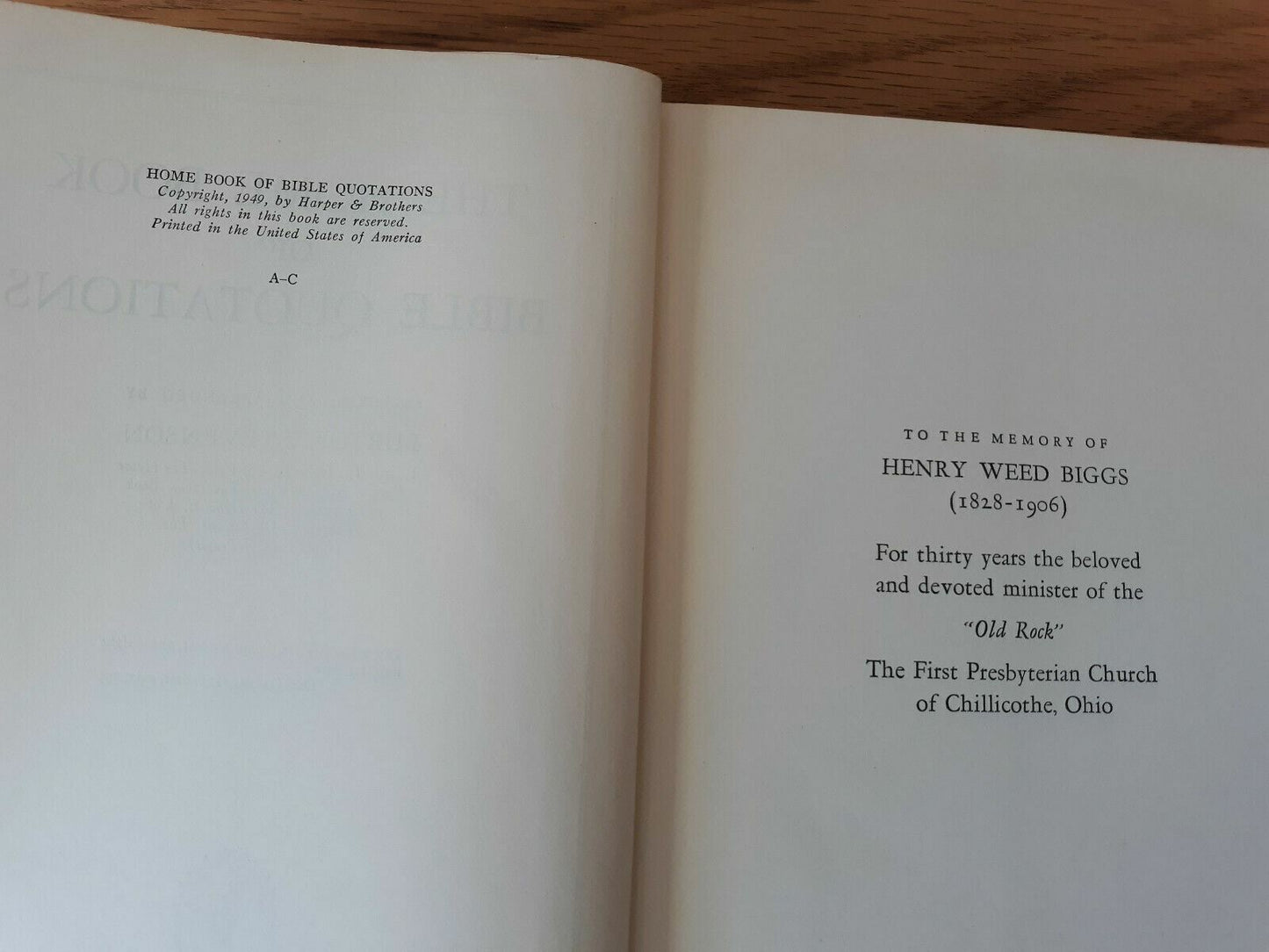 The Home Book of Biblical Quotations Hardcover 1949 Harper & Brothers