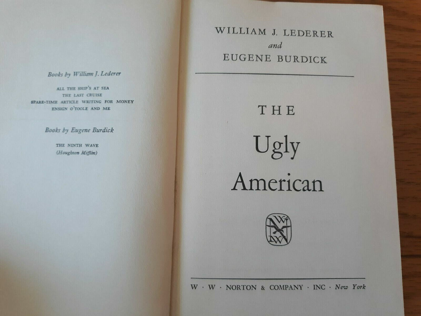 The Ugly American by William Lederer and Eugene Burdick 1958