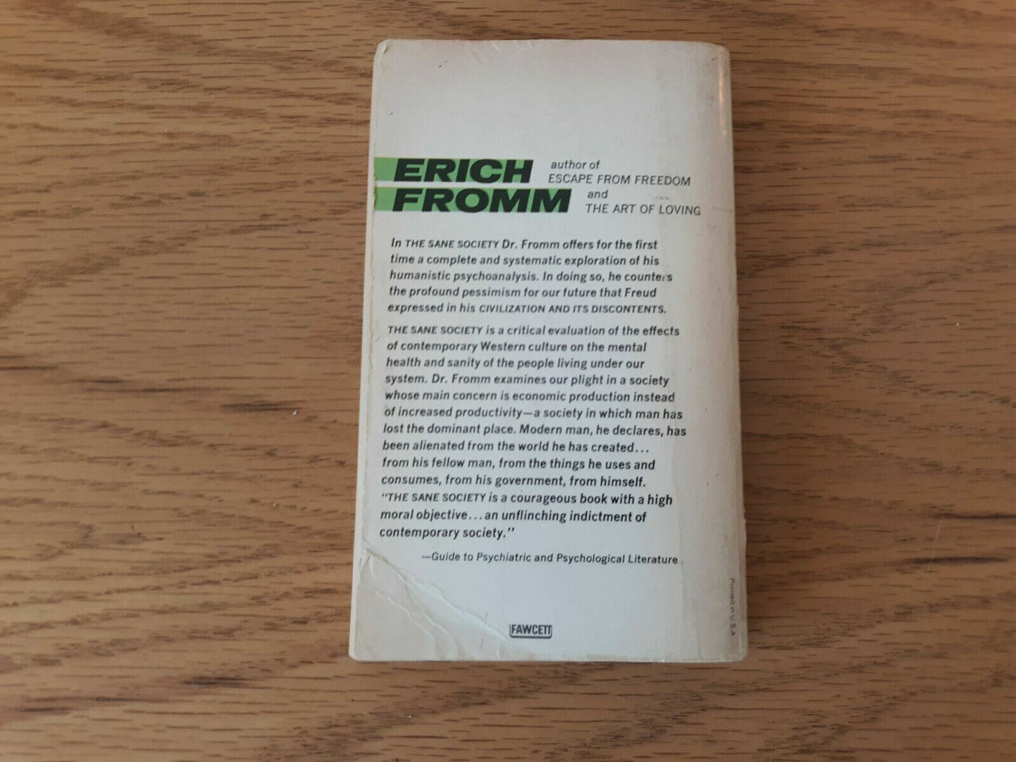 The Sane Society by Erich Fromm 1955 Paperback