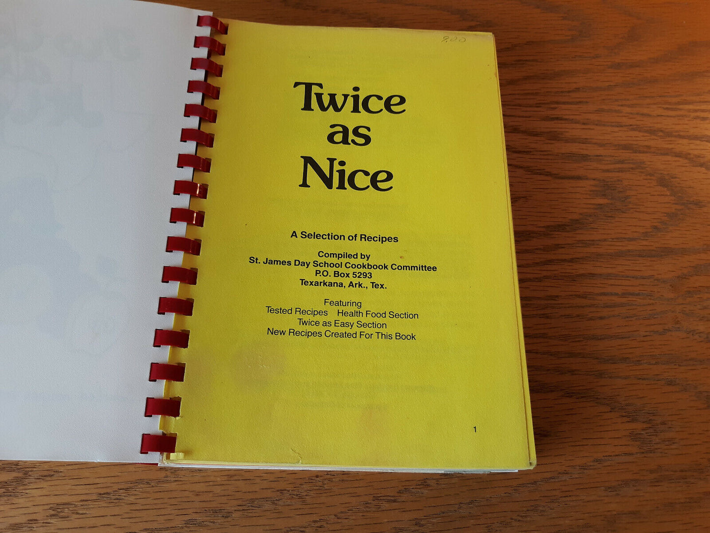 Twice As Nice St James Day School Cookbook Committee 1979 Texarkana