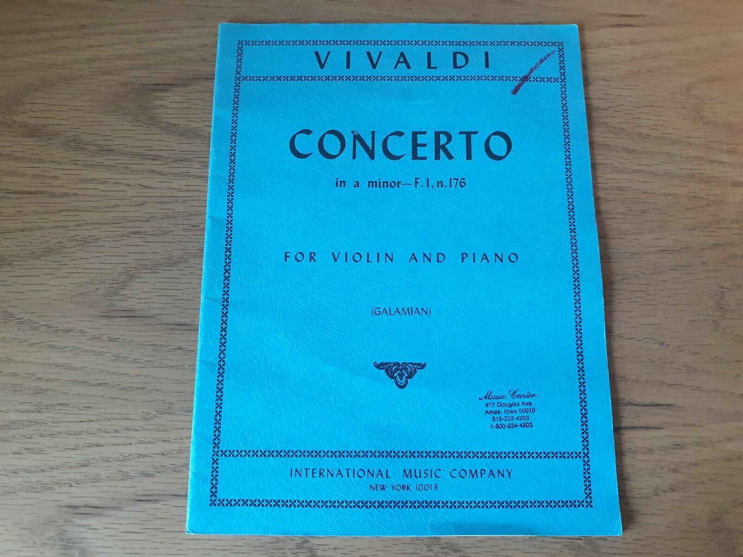 Vivaldi Concerto in A Minor F.I N. 176 For Violin and Piano Galamian 1956