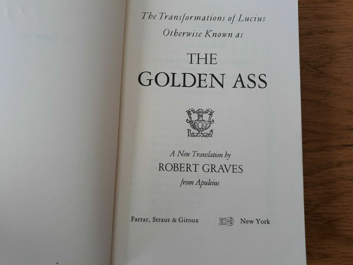 The Golden Ass 1977 Apuleius Robert Graves Paperback Farrar, Straus & Giroux