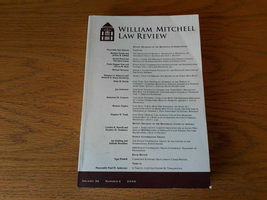 William Mitchell Law Review vol 32 number 1 2006 Paperback