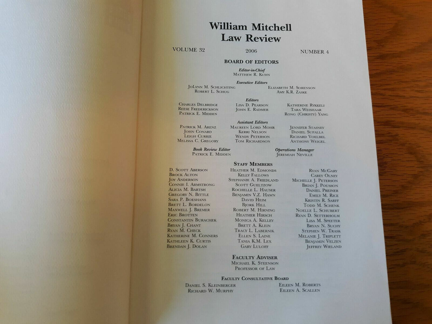 William Mitchell Law Review vol 32 number 1 2006 Paperback