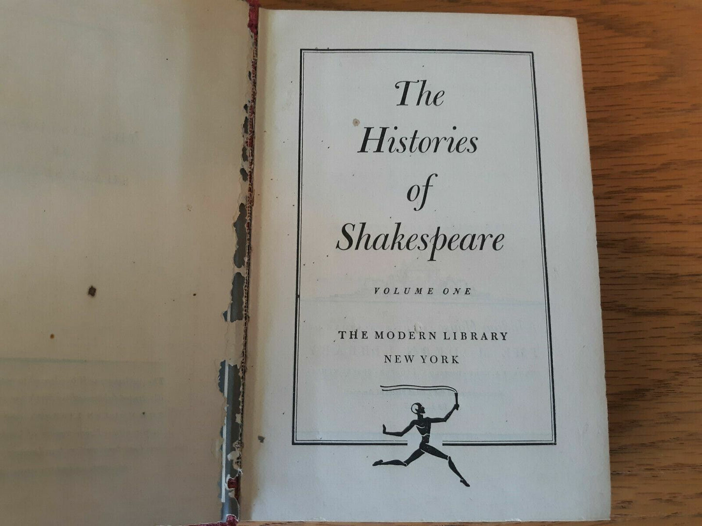 The Histories Of Shakespeare In Two Volumes. Volume One