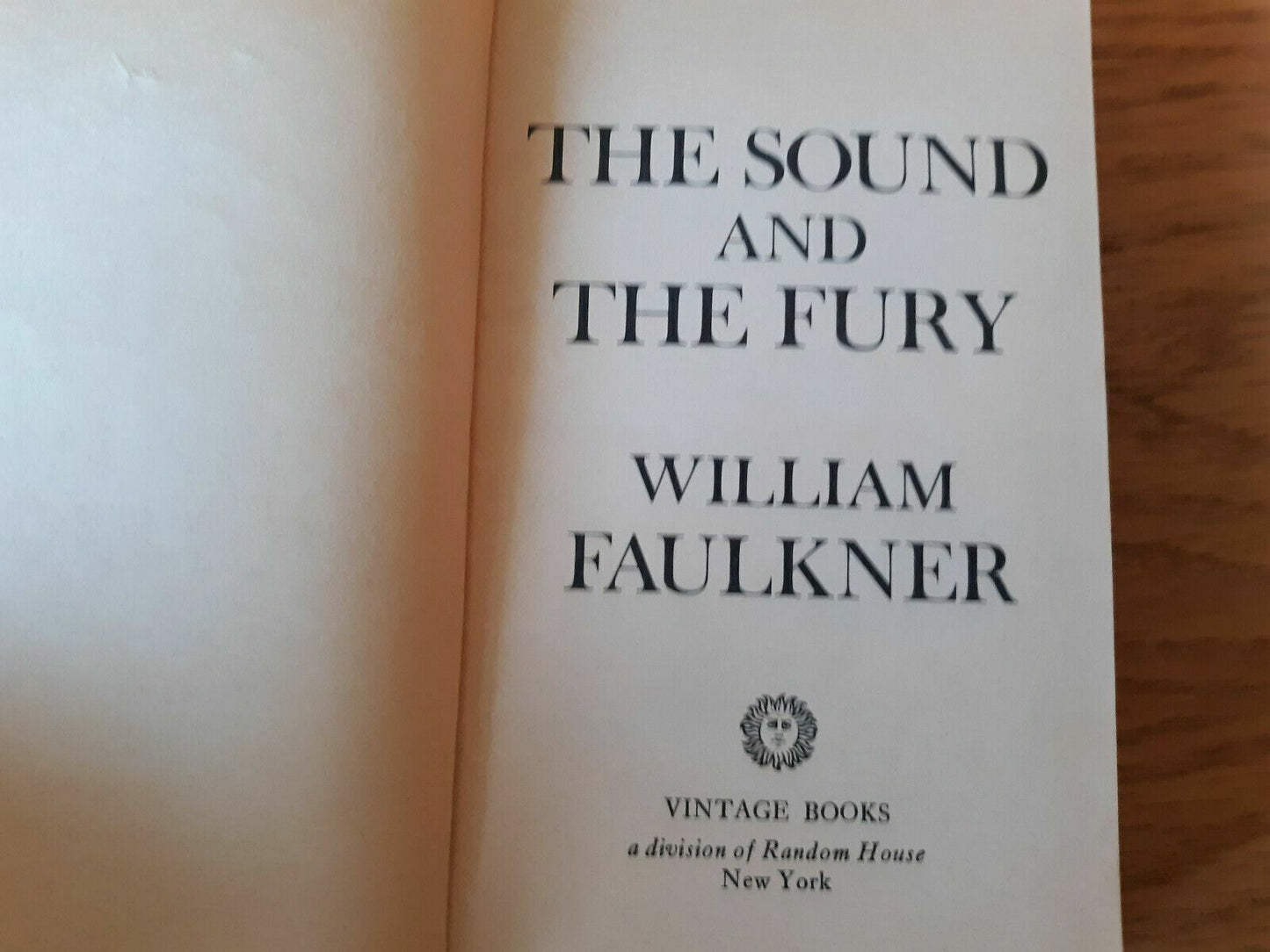 The Sound and the Fury William Faulkner Vintage paperback