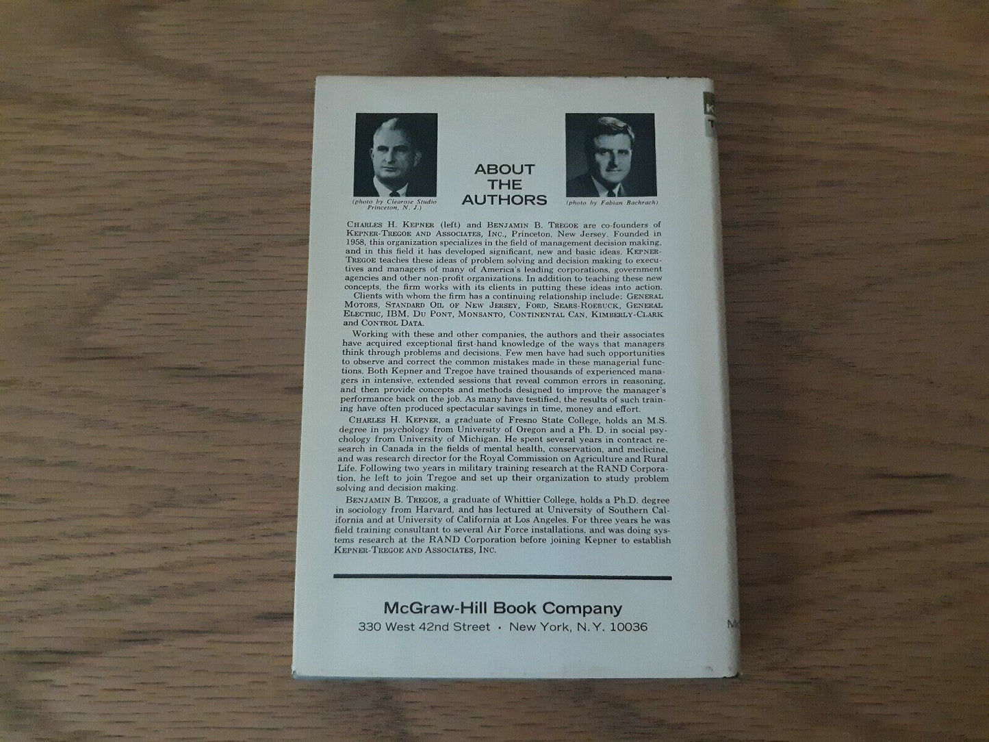 The Rational Manager by Kepner and Tregoe 1965