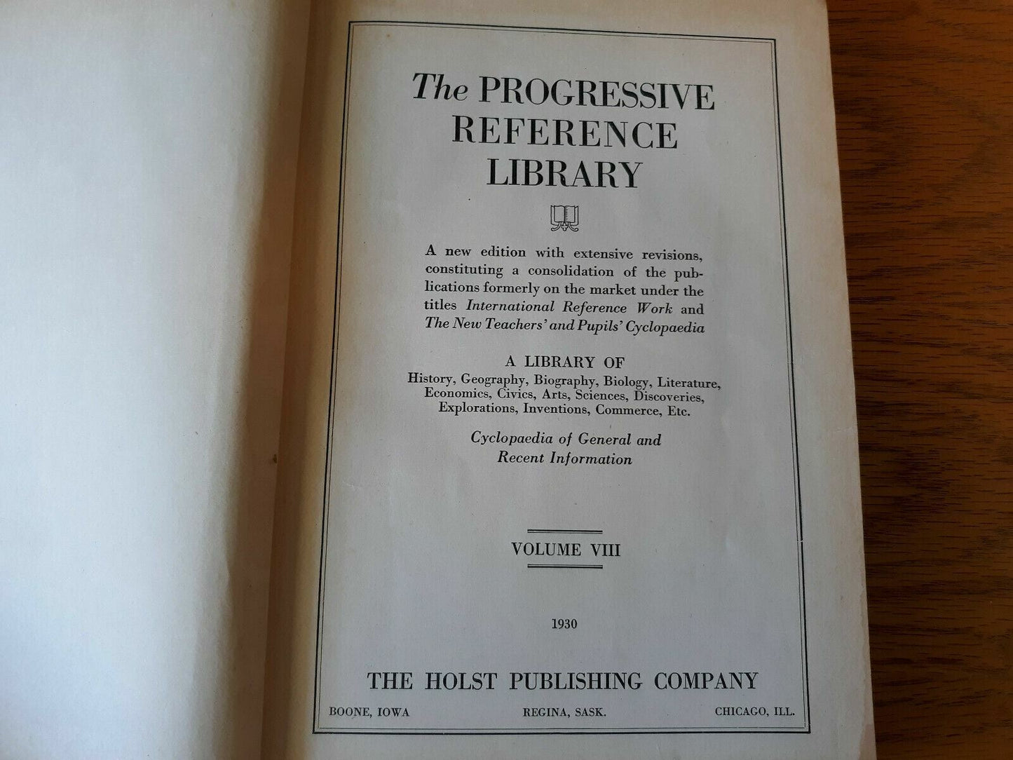 The Progressive Reference Library with Loose Leaf Revision Service Vol 8 1930