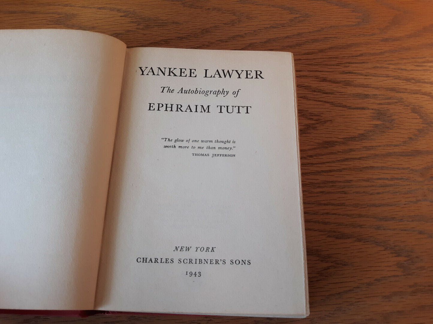 Yankee Lawyer The Autobiography Of Ephraim Tutt 1943 Hardcover Charles Scribner'