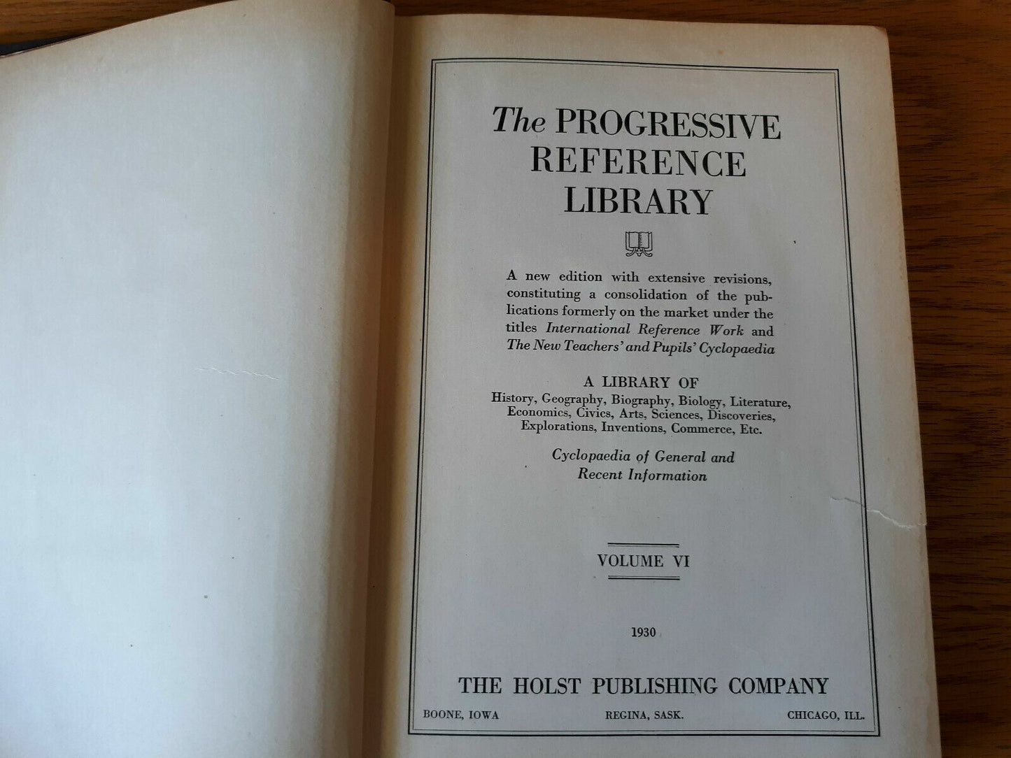 The Progressive Reference Library with Loose Leaf Revision Service Vol 6 1930