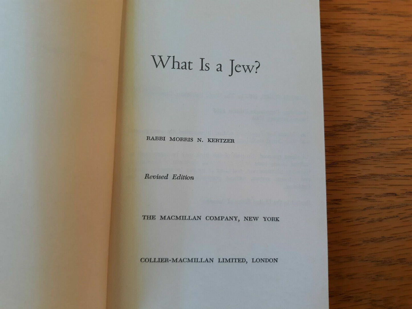 What Is A Jew? by Rabbi Morris N. Kertzer Revised Edition 1966 Paperback