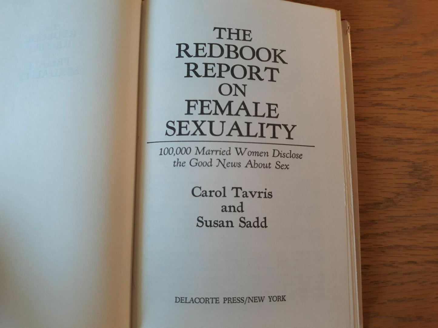 The Redbook Report On Female Sexuality Carol Tavris & Susan Sadd 1977 BCE