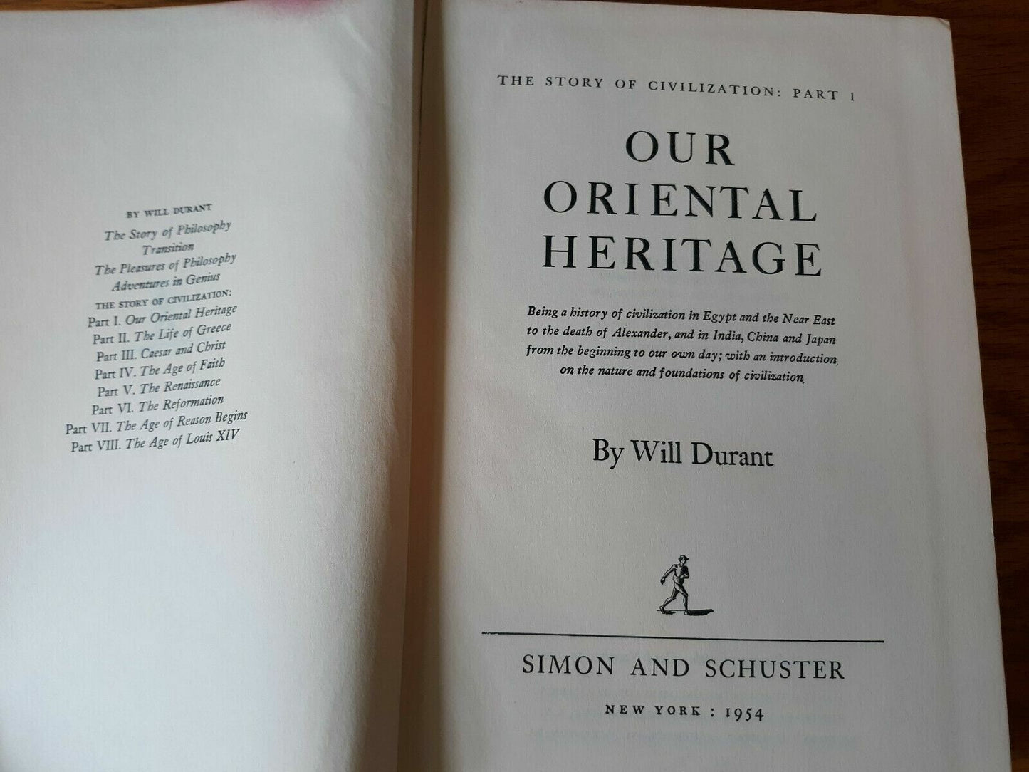 The Story Of Civilization I Our Oriental Heritage By Will Durant 20th Print