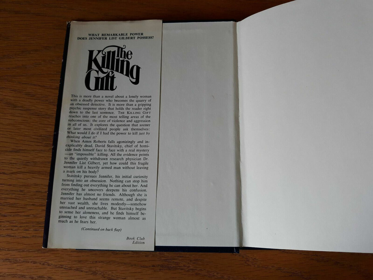 The Killing Gift Bari Wood 1975 Hardcover Dust Jacket BCE