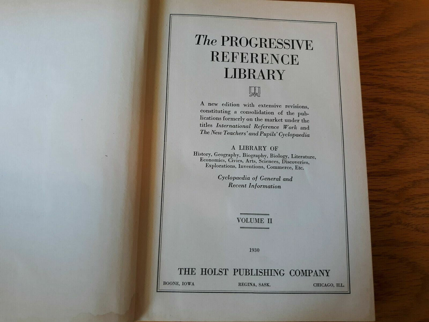 The Progressive Reference Library with Loose Leaf Revision Service Vol 2 1930