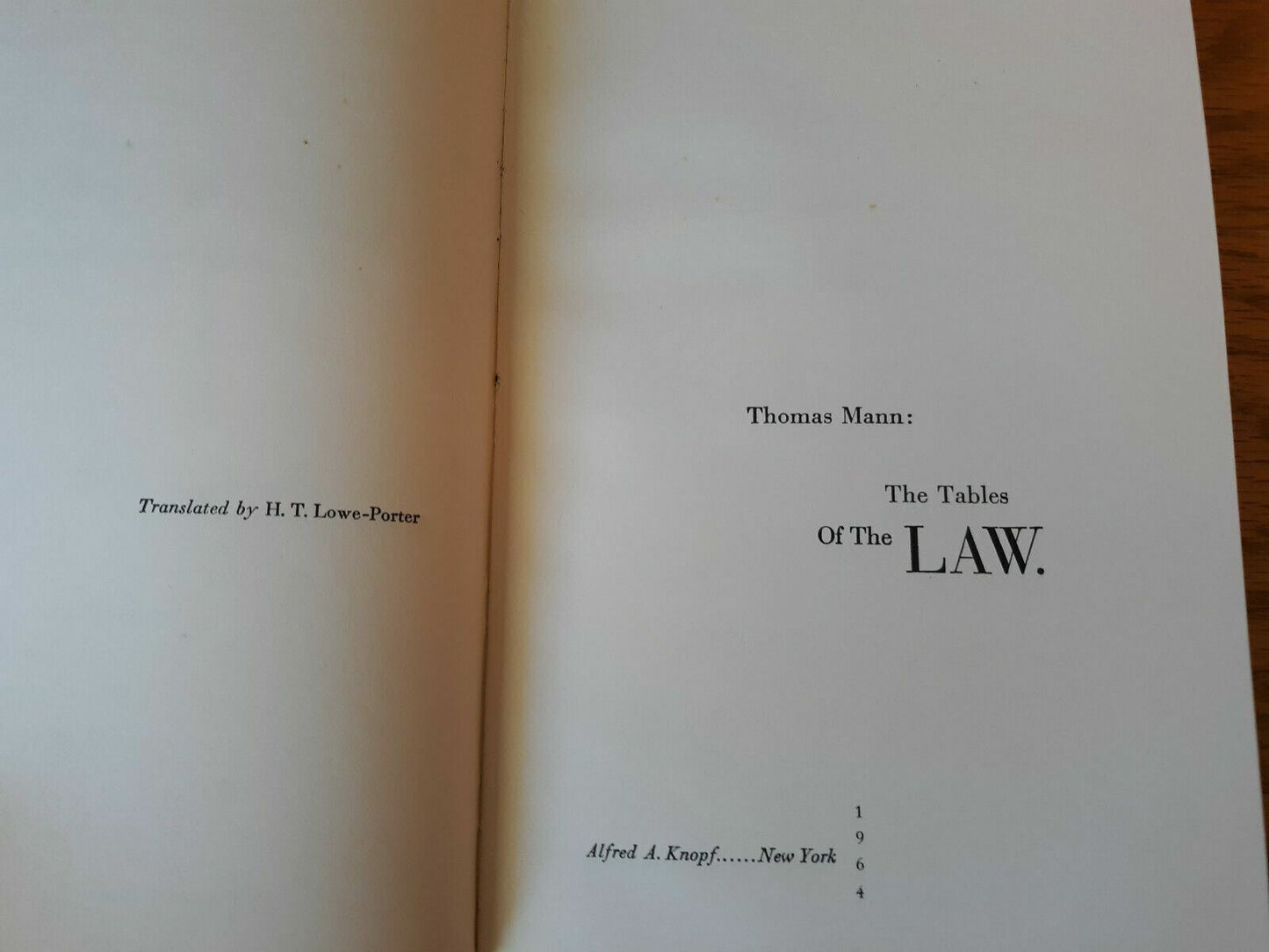 The Tables of the Law by Thomas Mann 1964