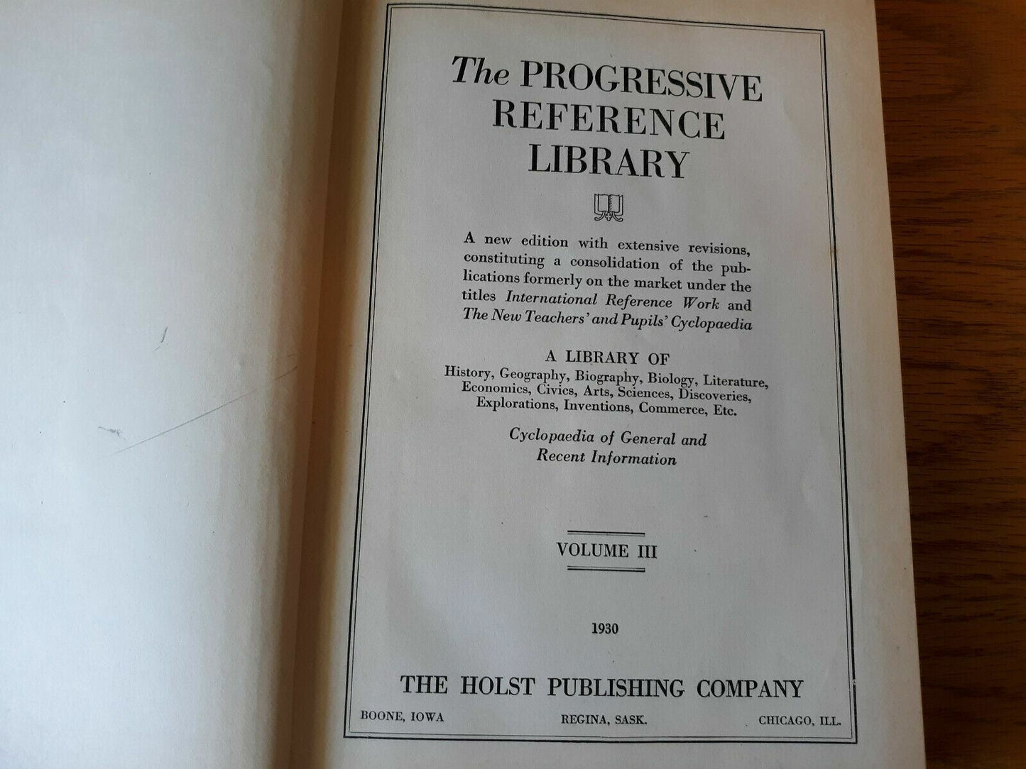 The Progressive Reference Library with Loose Leaf Revision Service Vol 3 1930