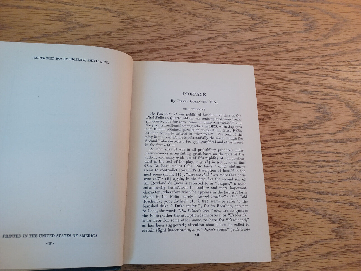 William Shakespeare As You Like It The Tragedy of Coriolanus 1909 President Publ