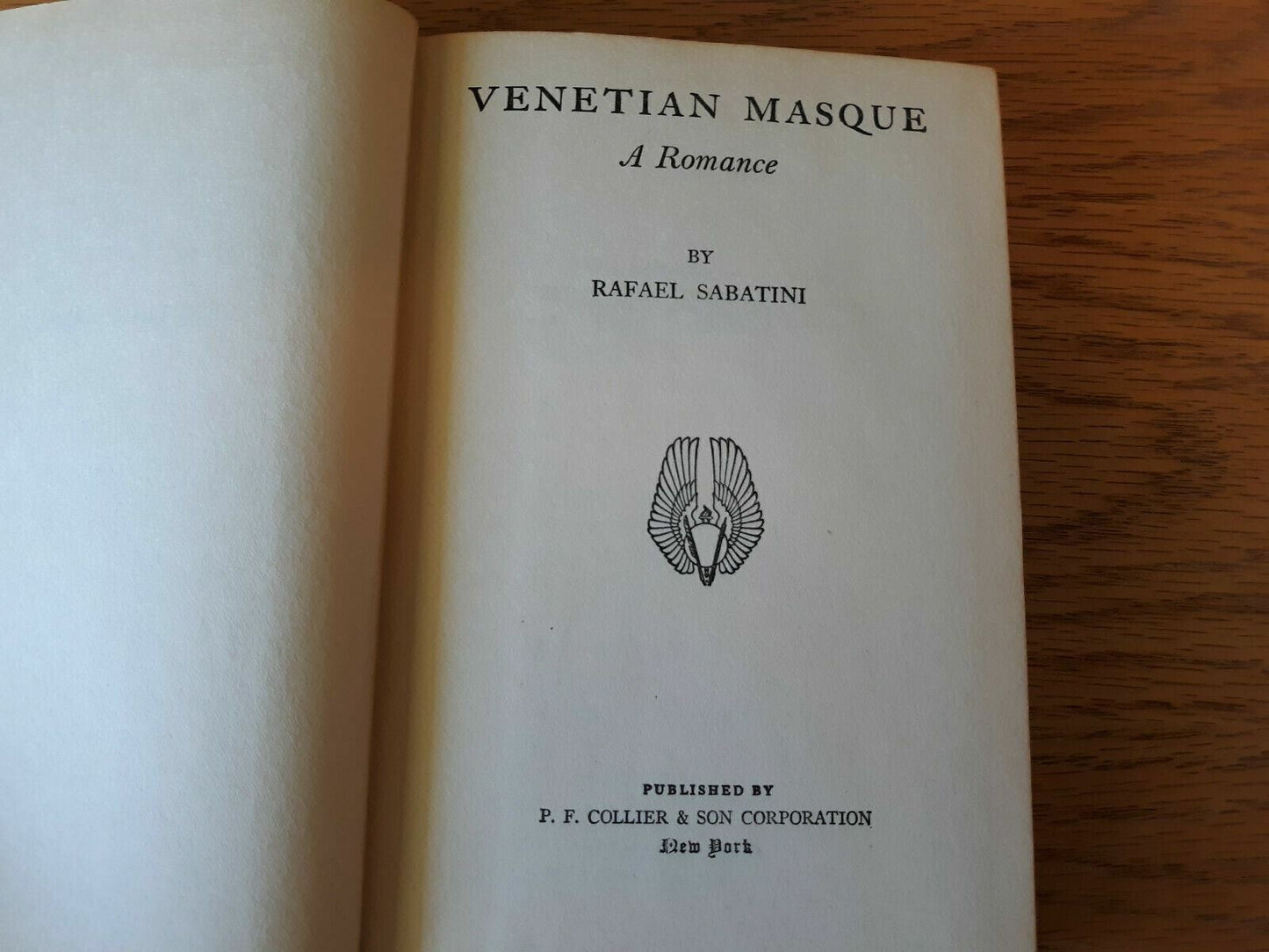 Venetian Masque by Rafael Sabatini 1934 Collier Hardcover