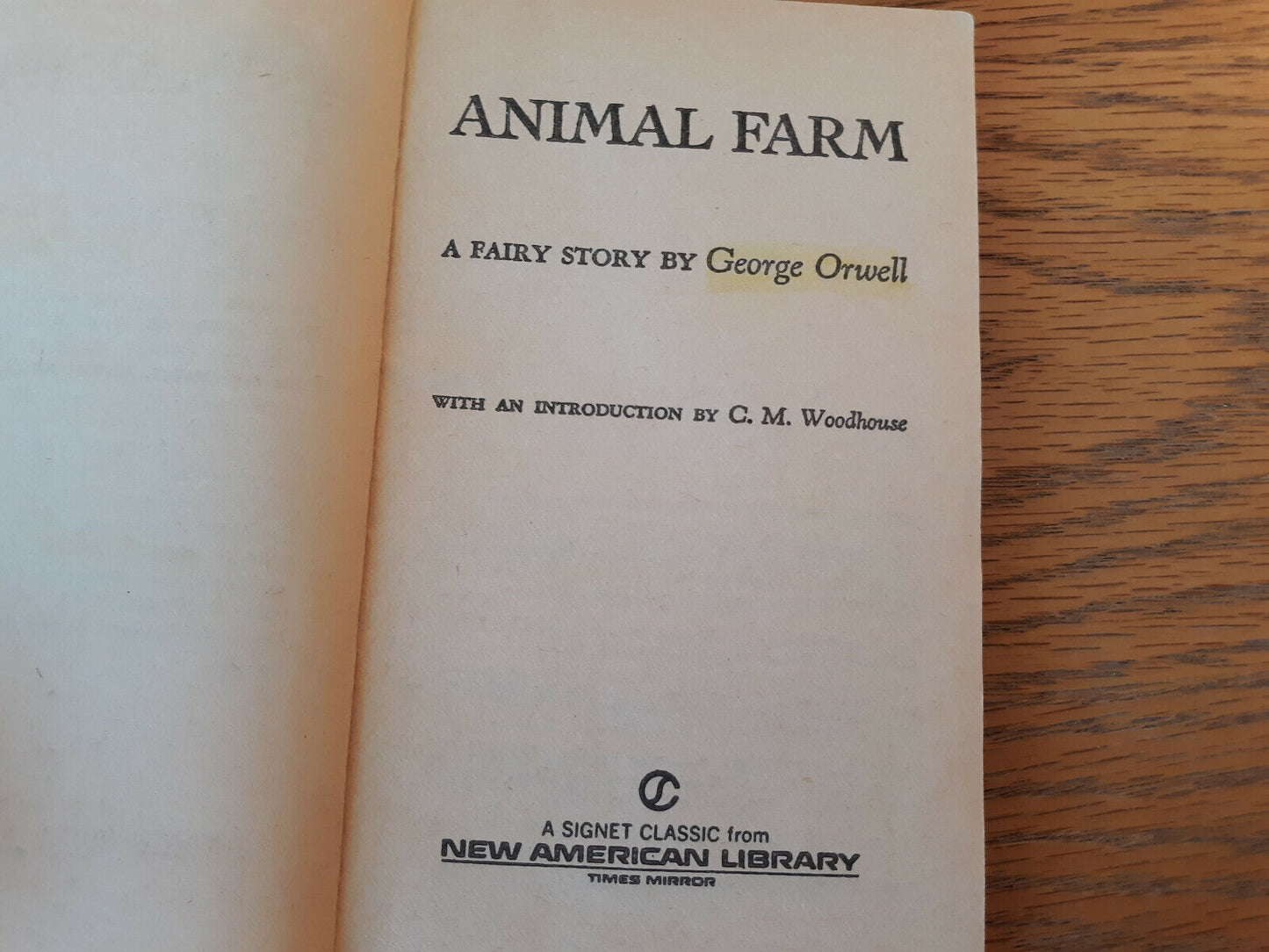 Animal Farm George Orwell 1946 New American Library Paperback