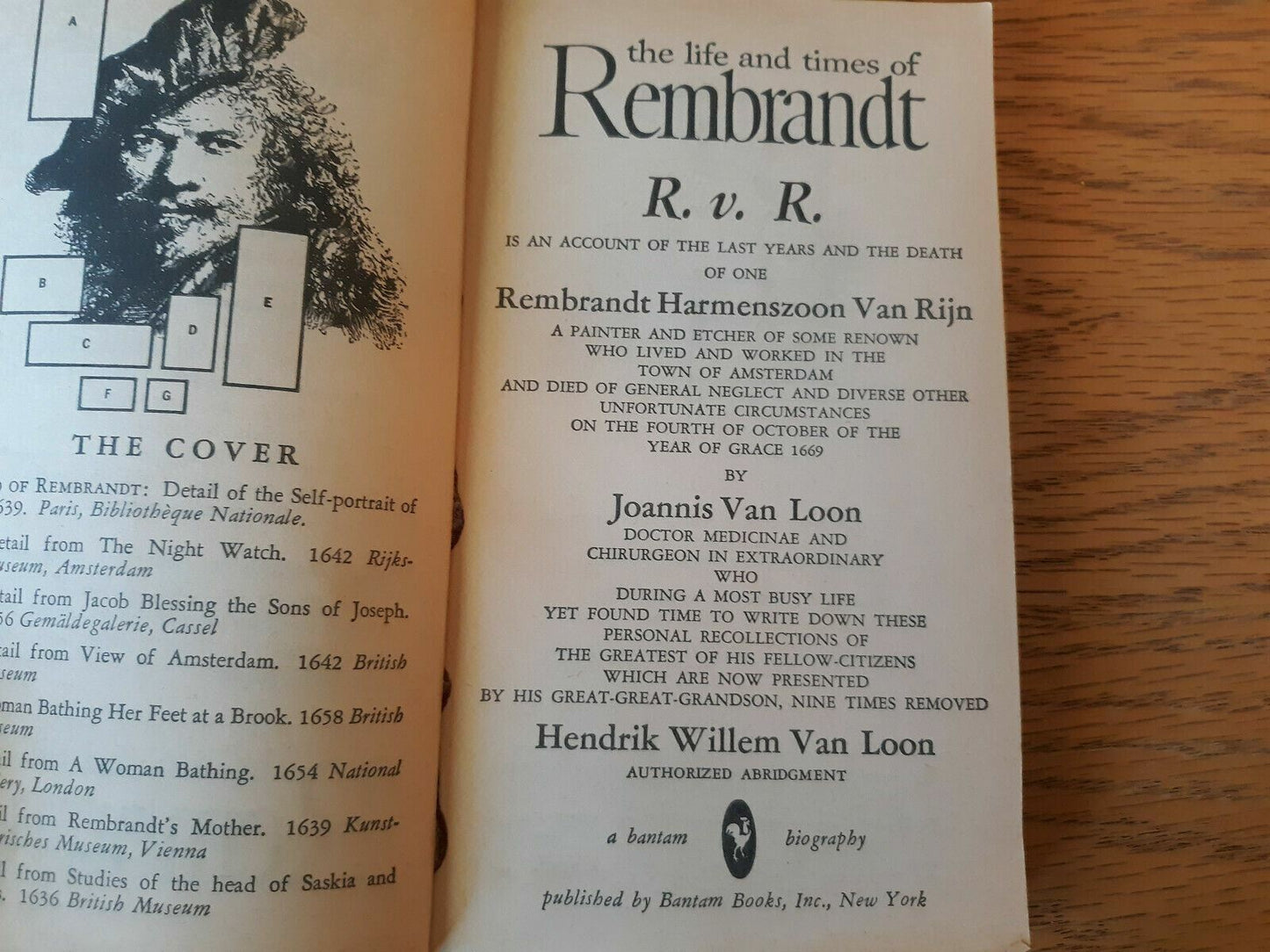 The Life and Times of Rembrandt by Joannis Van Loon 1957