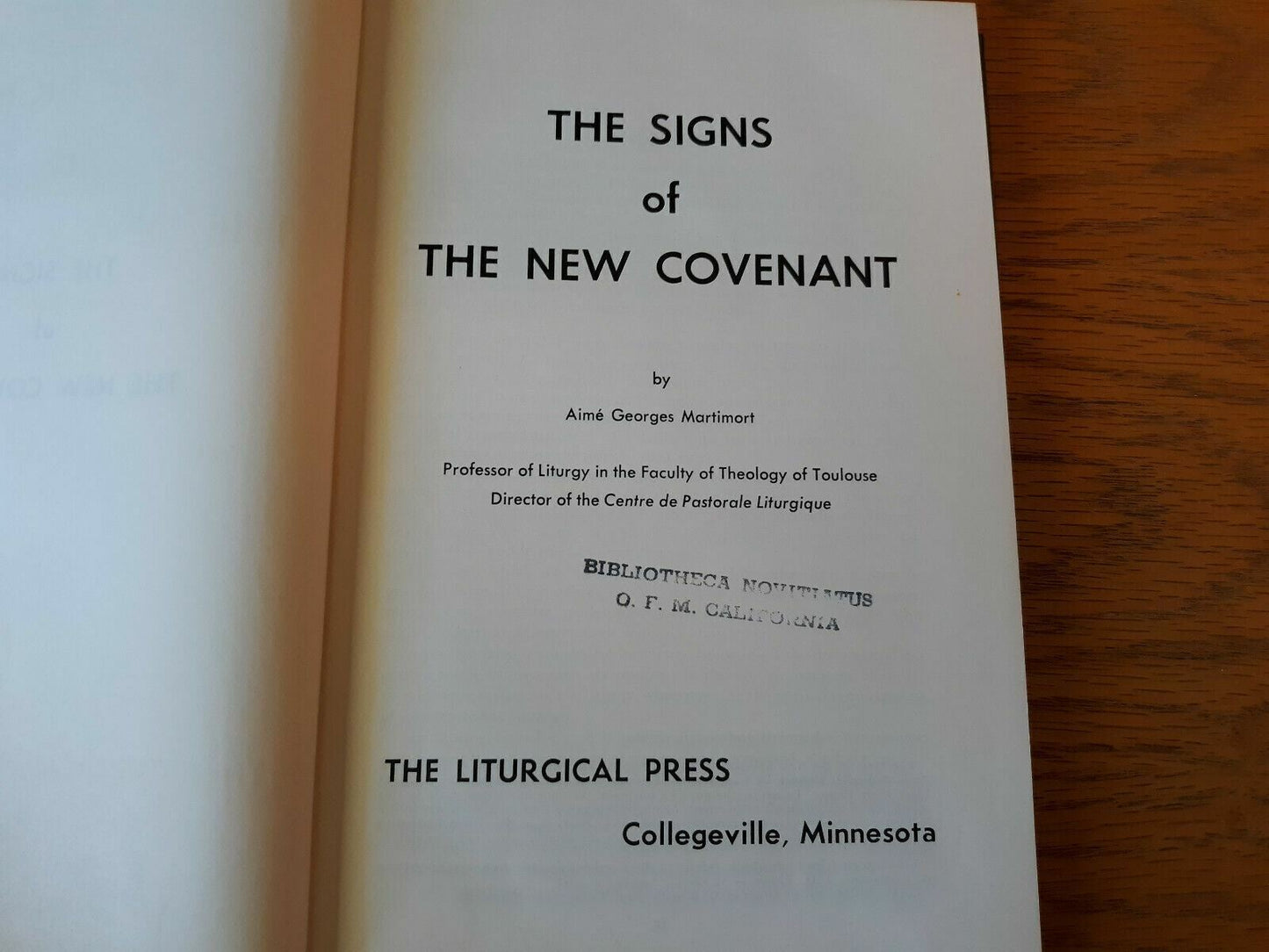 The Signs of the New Covenant by Aime Martimort 1963