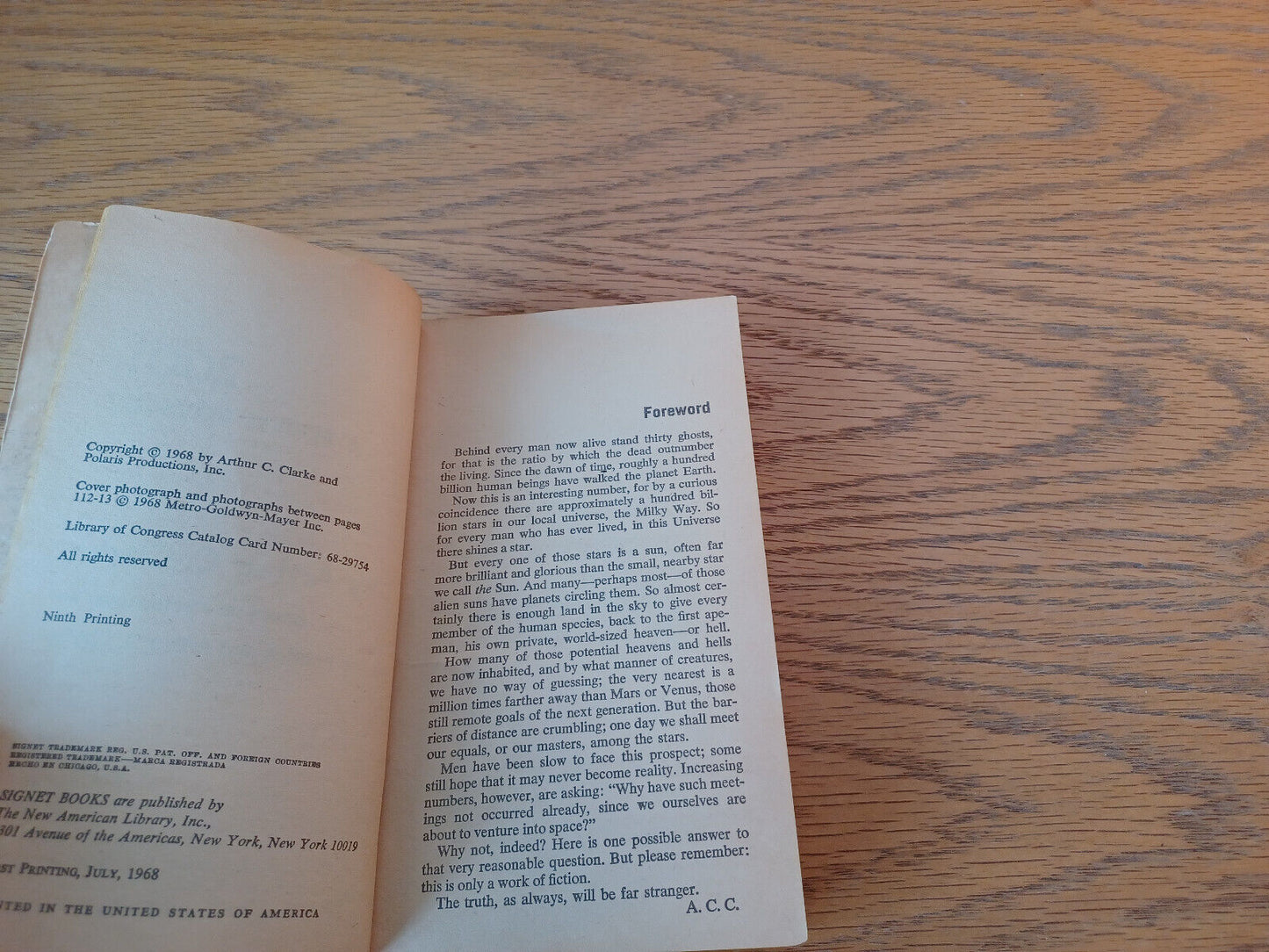 2001 A Space Odyssey by Arthur Clarke 1968
