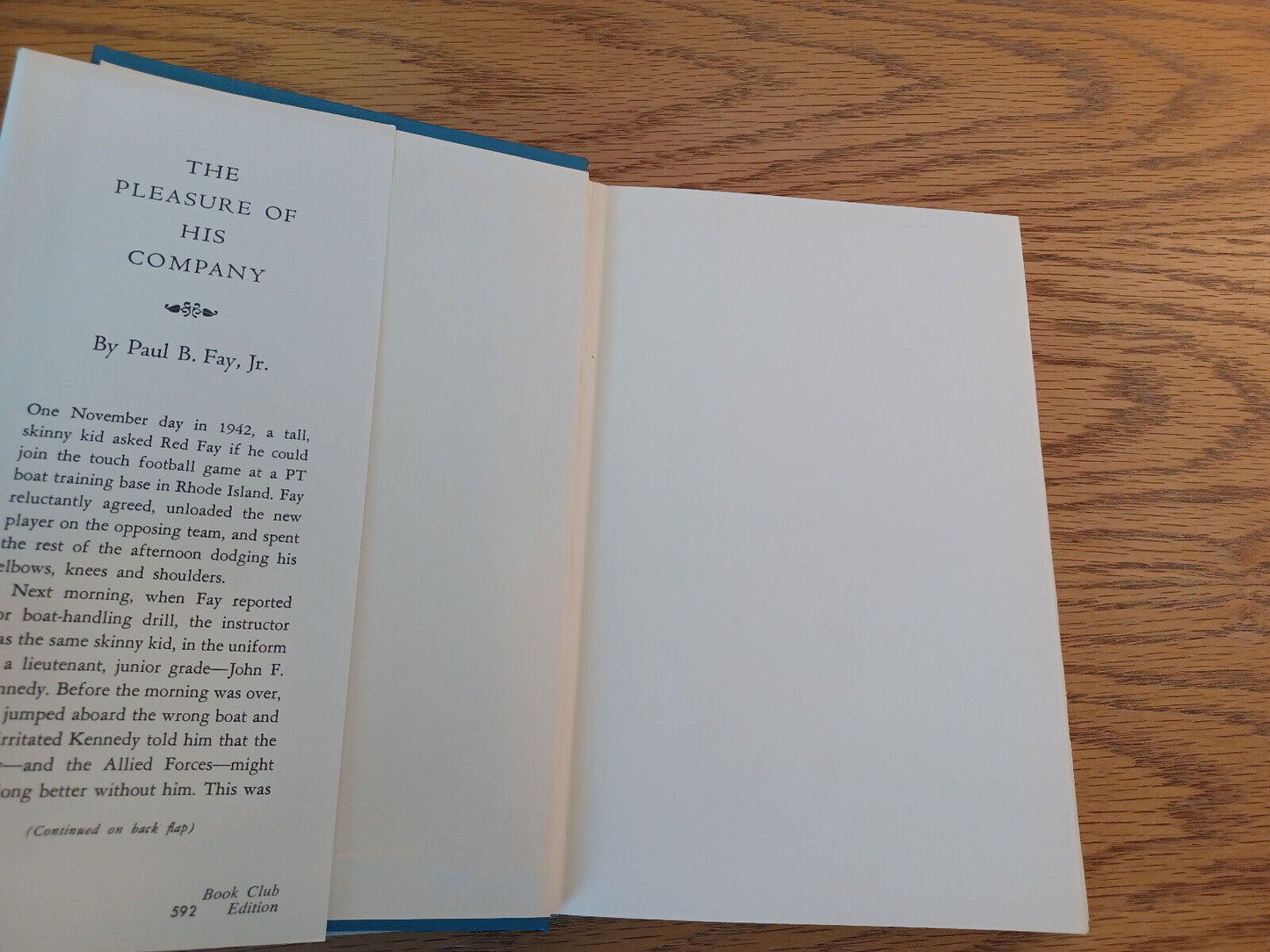 The Pleasure Of His Company Paul B Fay Jr 1966 Book Club Ed Harper & Row