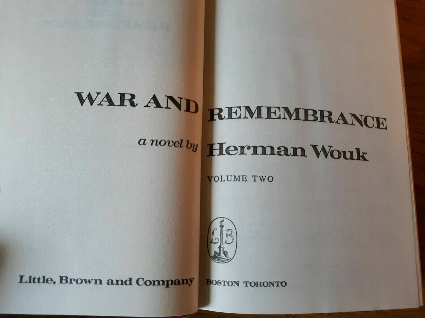 WAR AND REMEMBRANCE Herman Wouk Volume 1 & 2 HC 1978 WWII