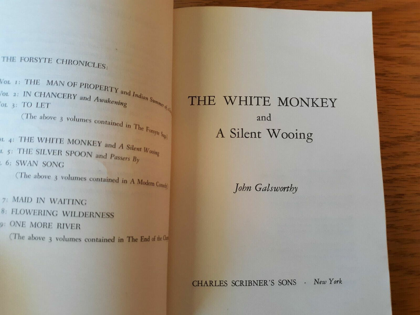 The White Monkey And A Silent Wooing By John Galsworthy 1969