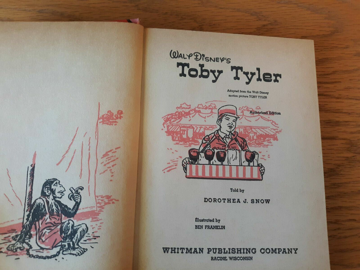 Walt Disney's Toby Tyler by Dorothea Snow 1960