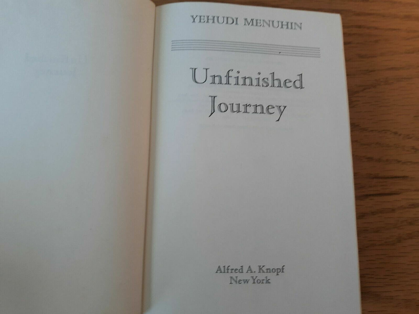 Unfinished Journey Hardcover Yehudi Menuhin 1976 Hardcover Alfred A Knopf