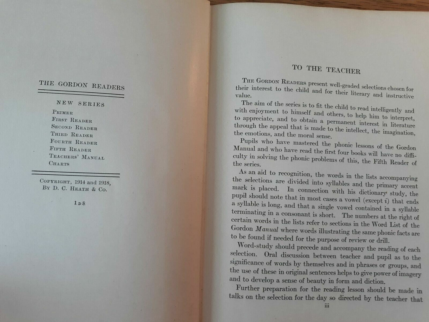 Vintage (1918) New Series; Gordon Readers, Fifth Reader by Emma K Gordon