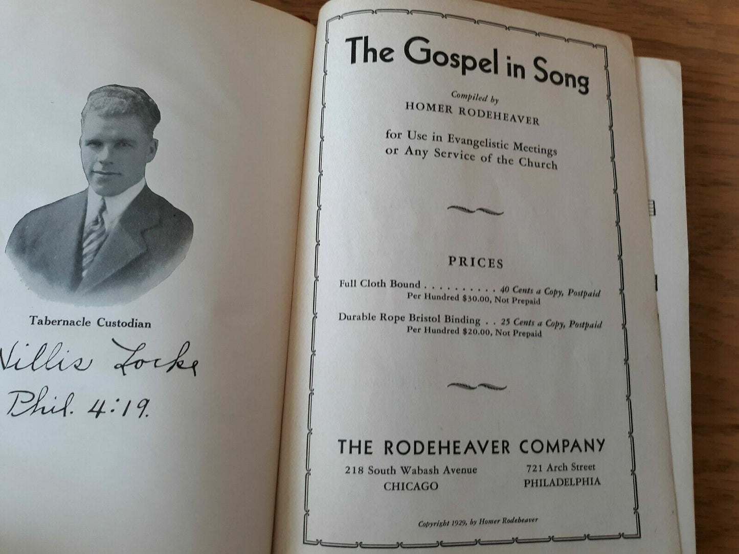 The Gospel In Song Homer Rodeheaver 1929 Hardcover