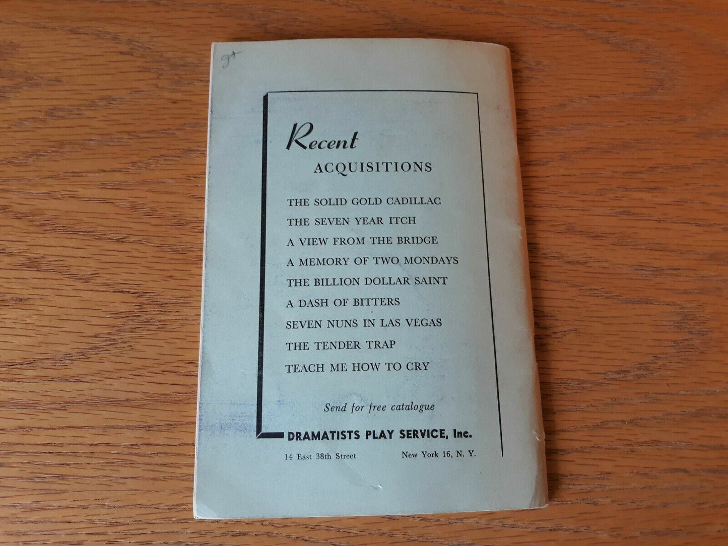 The Tender Trap A Comedy In Three Acts by Max Shulman and Robert Paul Smith 1956