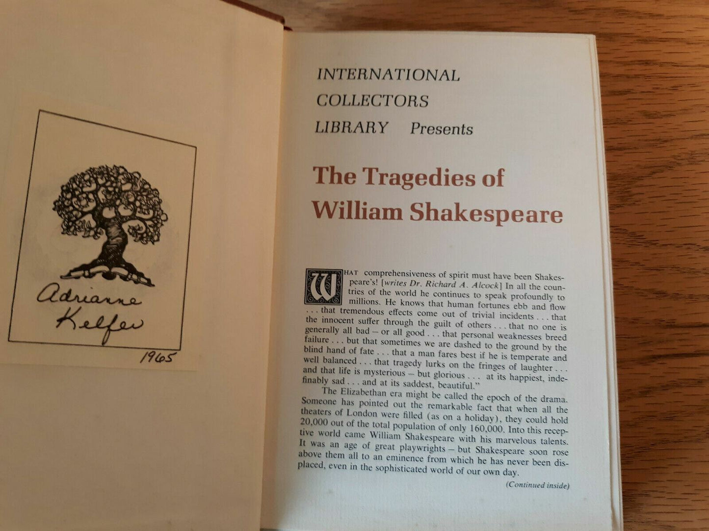 The Tragedies of William Shakespeare International Collectors Library Hardcover