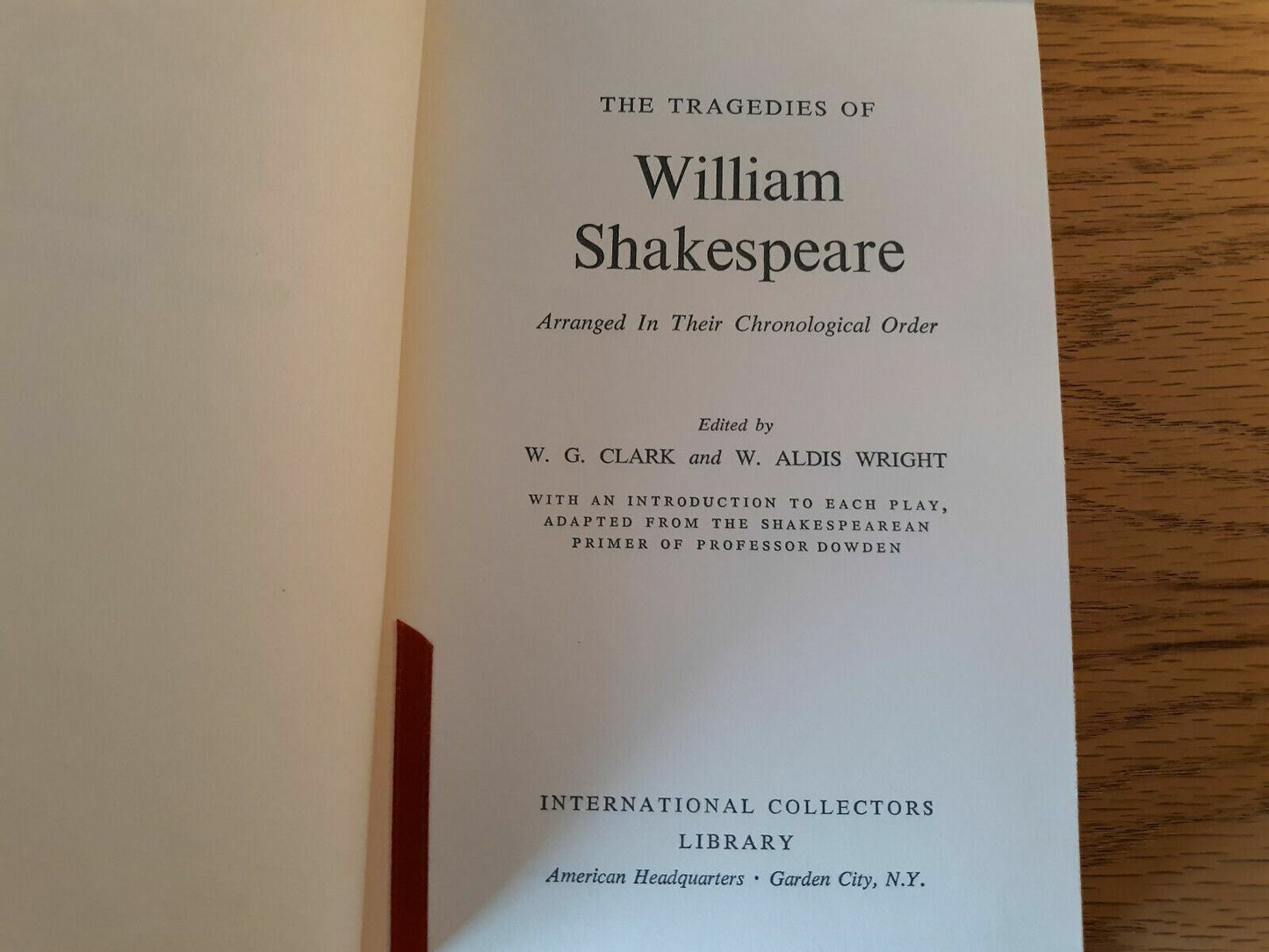 The Tragedies of William Shakespeare International Collectors Library Hardcover