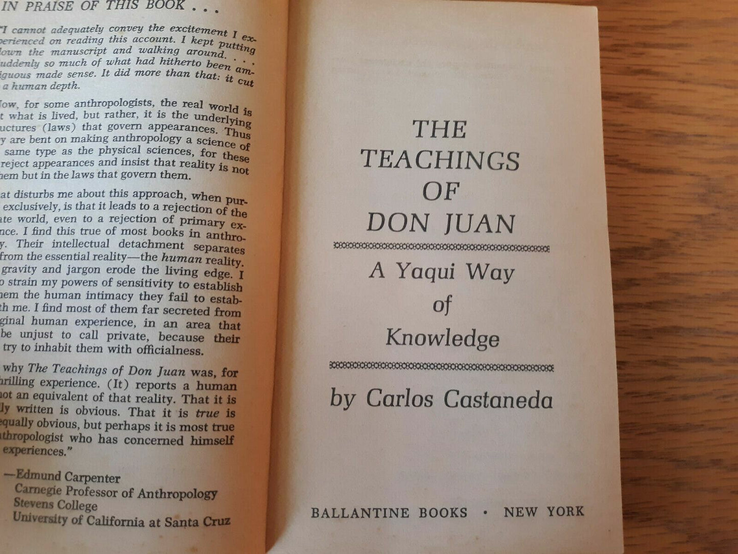 The Teachings of Don Juan: a Yaqui way of knowledge by Carlos Castaneda 1973 PB