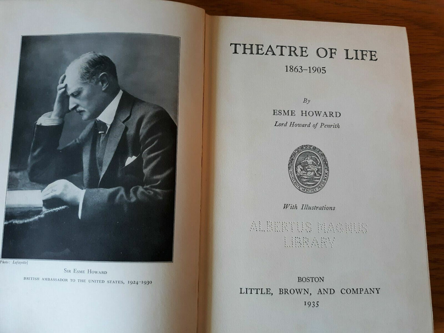 Theatre Of Life Esme Howard 1935 Hardcover Little, Brown